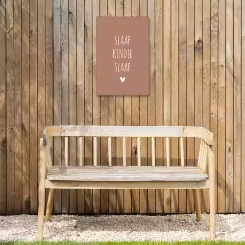 Quotes - Spreuken - Slaap kindje slaap Tuinposter op houten frame 2 cm dik klein -sfeer4