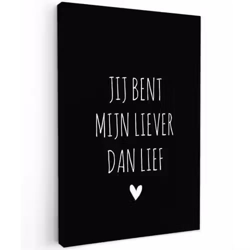 Quotes - Spreuken - Jij bent mij liever dan lief Tuinposter op houten frame 2 cm dik klein -3d