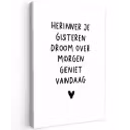 Quotes - Herinner je gisteren droom over morgen geniet vandaag - Spreuken Tuinposter op houten frame 2 cm dik klein -3d