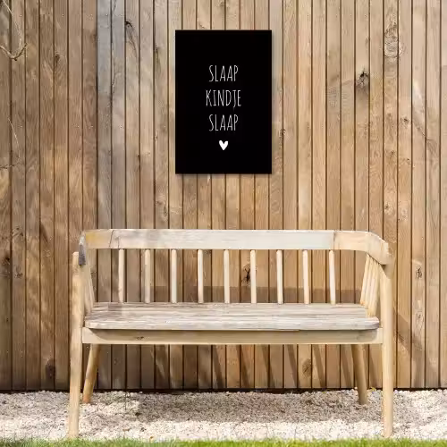 Quotes - Slaap kindje slaap - Spreuken Tuinposter op houten frame 2 cm dik klein -sfeer4
