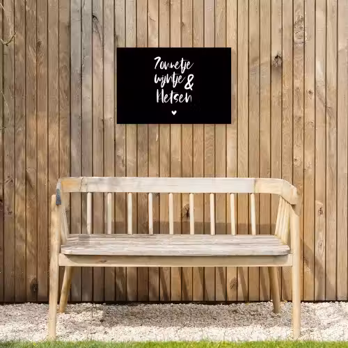 Quotes - Zonnetje, wijntje & kletsen - Tekst - Wijn - Zomer Tuinposter op houten frame 2 cm dik klein -sfeer4
