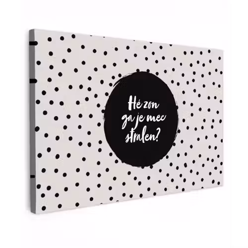 Quotes - Tekst - Hé zon ga je mee stralen? - Zon Tuinposter op houten frame 2 cm dik klein -3d