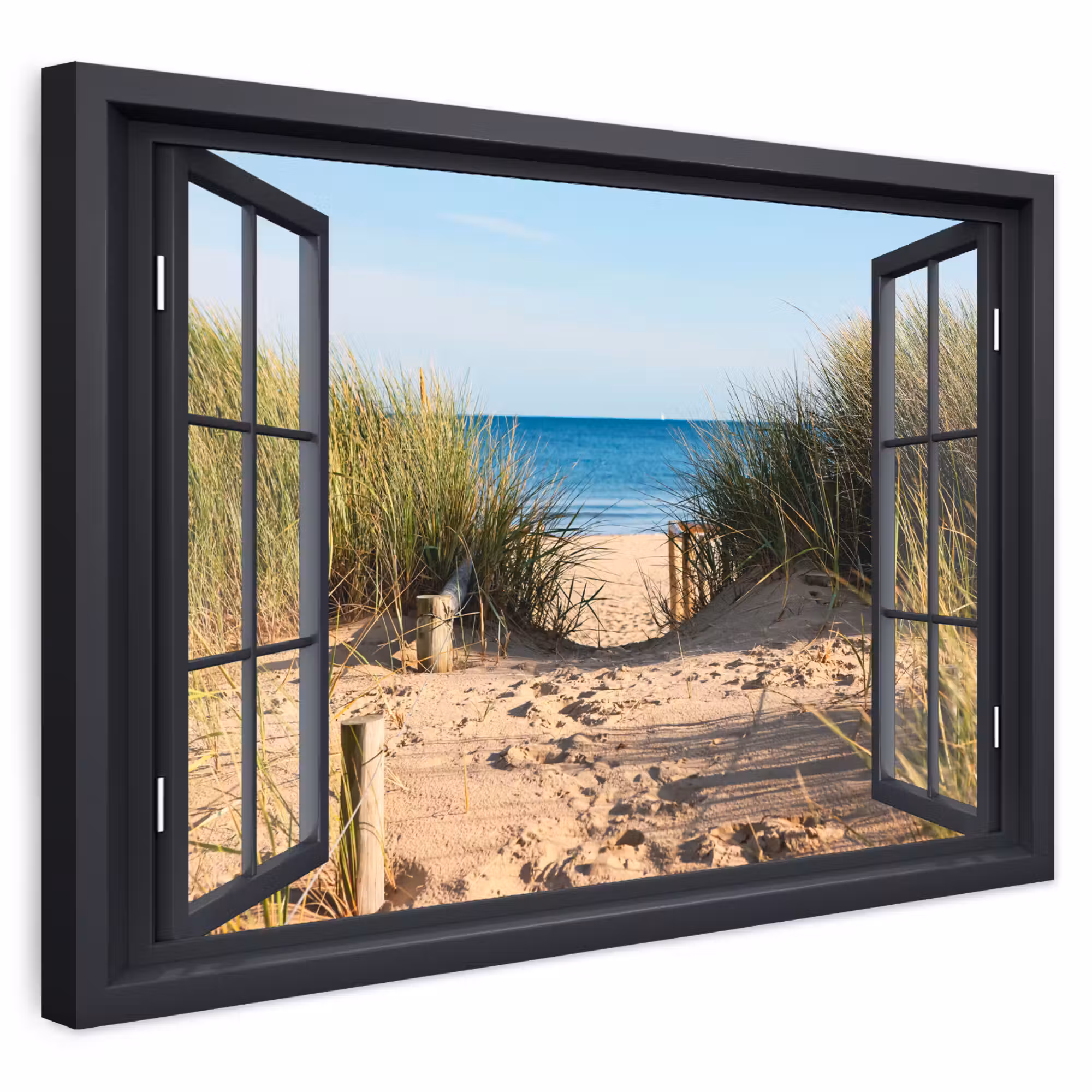 Outdoor Canvas Print - See-through - Beach - Sea - Sand - Water - Tallgrass - Dunes