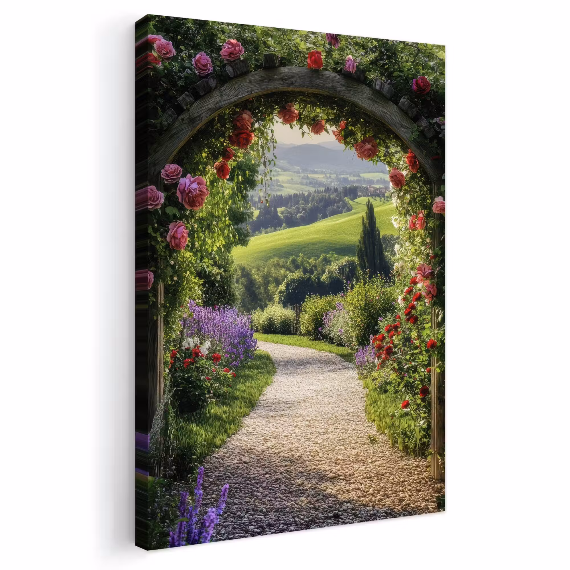 Outdoor Canvas Print - See-through - Garden arch - Flowers - Nature - Path