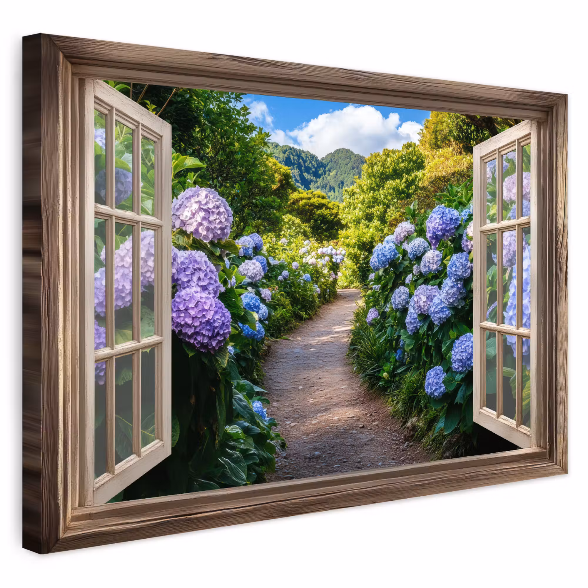 Outdoor Canvas Print - See-through - Hydrangea - Path - Nature