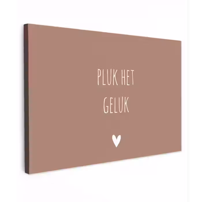 Pluk het geluk - Spreuken - Quotes Tuinposter op houten frame 2 cm dik klein -3d