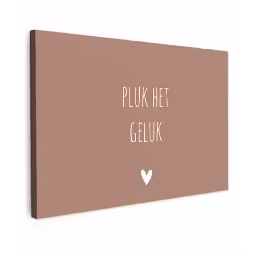 Pluk het geluk - Spreuken - Quotes Tuinposter op houten frame 2 cm dik klein -3d