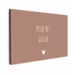 Pluk het geluk - Spreuken - Quotes Tuinposter op houten frame 2 cm dik klein -3d