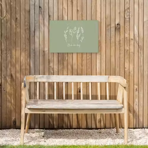 Pluk de Dag Tuinposter op houten frame 2 cm dik klein -sfeer4