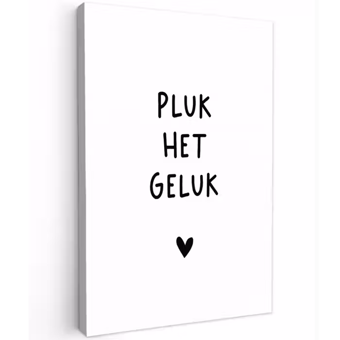 Pluk het geluk - Quotes - Spreuken Tuinposter op houten frame 2 cm dik klein -3d