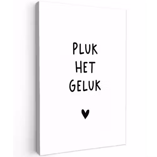 Pluk het geluk - Quotes - Spreuken Tuinposter op houten frame 2 cm dik klein -3d