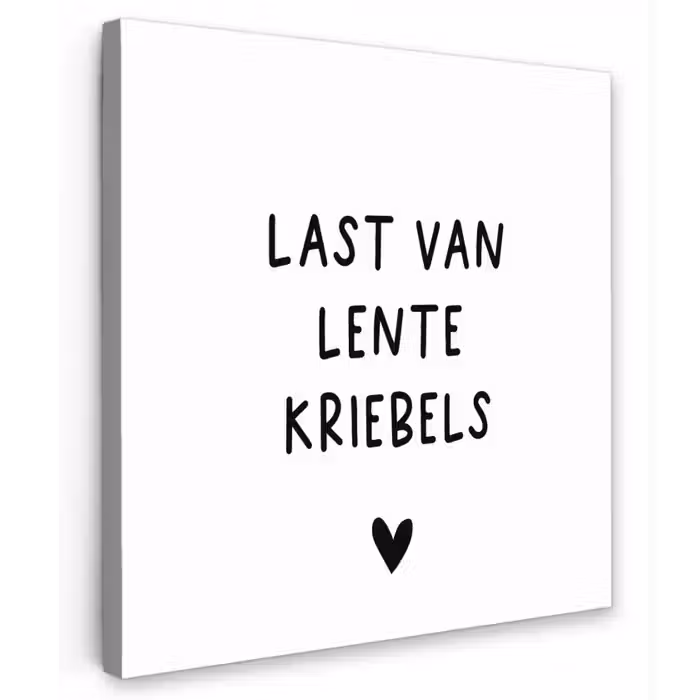 Last van lentekriebels - Spreuken - Quotes Tuinposter op houten frame 2 cm dik klein -3d
