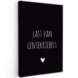 Last van lentekriebels - Quotes - Spreuken Tuinposter op houten frame 2 cm dik klein -3d