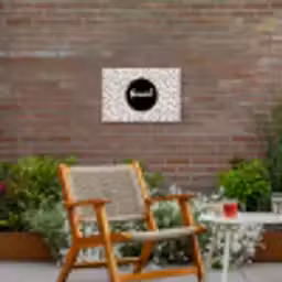 Geniet - Quotes - Tekst - Stippen Tuinposter op houten frame 2 cm dik klein -sfeer3