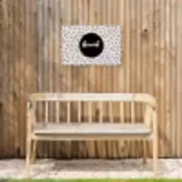 Geniet - Quotes - Tekst - Stippen Tuinposter op houten frame 2 cm dik klein -sfeer4