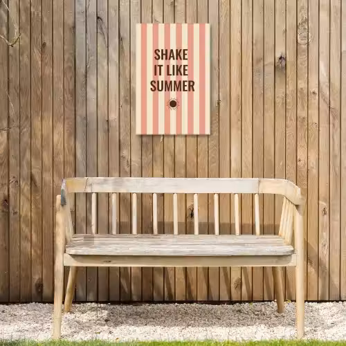 Zomer - Quote - Strepen Tuinposter op houten frame 2 cm dik klein -sfeer4