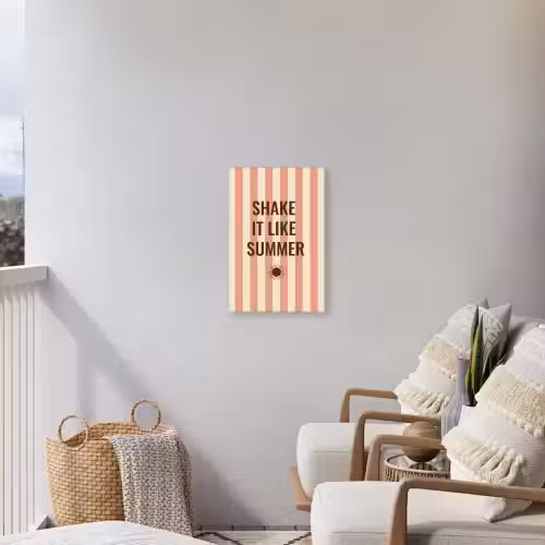 Zomer - Quote - Strepen Tuinposter op houten frame 2 cm dik klein -sfeer1