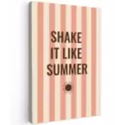 Zomer - Quote - Strepen Tuinposter op houten frame 2 cm dik klein -3d