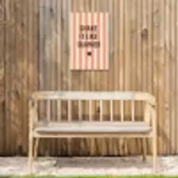 Zomer - Quote - Strepen Tuinposter op houten frame 2 cm dik klein -sfeer4