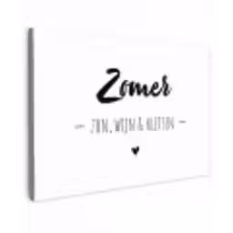 Zomer, zon, wijn & kletsen - Quotes - Tekst - Wijn - Zomer Tuinposter op houten frame 2 cm dik klein -3d