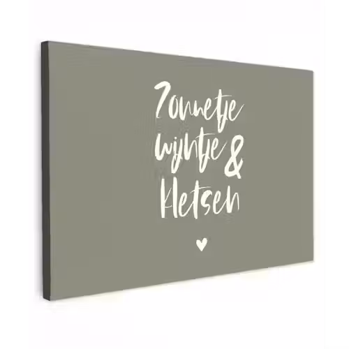 Zomer - Tekst - Zonnetje, wijntje & kletsen - Quotes Tuinposter op houten frame 2 cm dik klein -3d