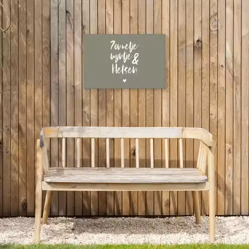 Zomer - Tekst - Zonnetje, wijntje & kletsen - Quotes Tuinposter op houten frame 2 cm dik klein -sfeer4