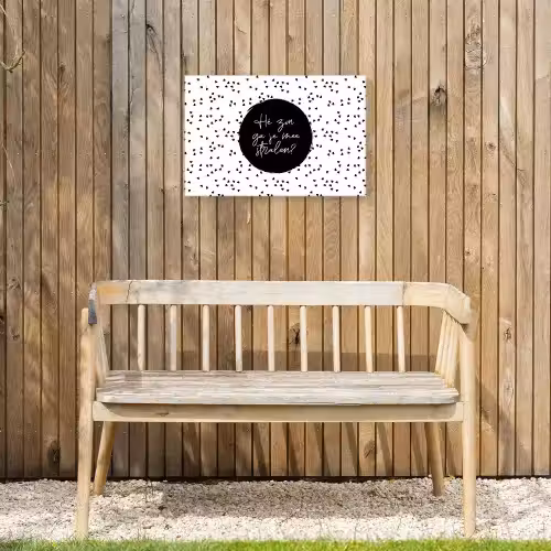 Zon - Quotes - Hé zon, ga je mee stralen? - Tekst - Zomer Tuinposter op houten frame 2 cm dik klein -sfeer4