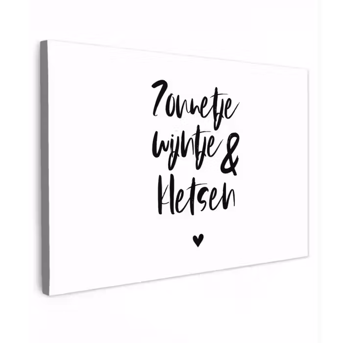 Zonnetje, wijntje & kletsen - Quotes - Tekst - Zomer - Wijn Tuinposter op houten frame 2 cm dik klein -3d
