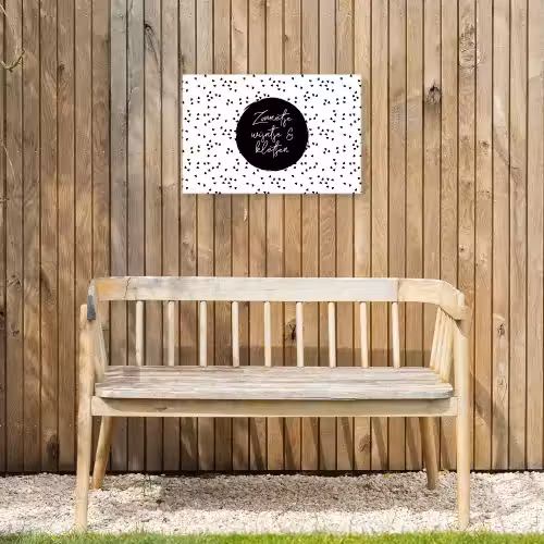Zonnetje, wijntje & kletsen - Quotes - Tekst - Wijn - Zomer Tuinposter op houten frame 2 cm dik klein -sfeer4