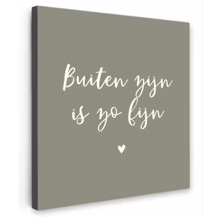 Tekst - Buiten zijn is zo fijn - Zomer - Spreuken Tuinposter op houten frame 2 cm dik klein -3d