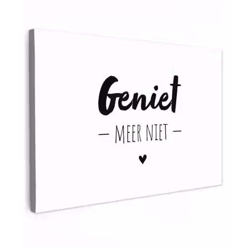 Tekst - Geniet meer niet - Genieten - Quotes Tuinposter op houten frame 2 cm dik klein -3d