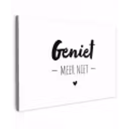 Tekst - Geniet meer niet - Genieten - Quotes Tuinposter op houten frame 2 cm dik klein -3d