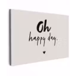 Tekst - Oh happy day - Quotes - Blij Tuinposter op houten frame 2 cm dik klein -3d