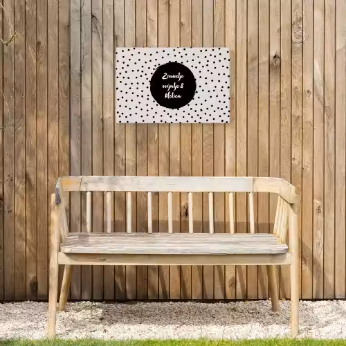 Tekst - Quotes - Zonnetje, wijntje & kletsen - Wijn Tuinposter op houten frame 2 cm dik klein -sfeer4