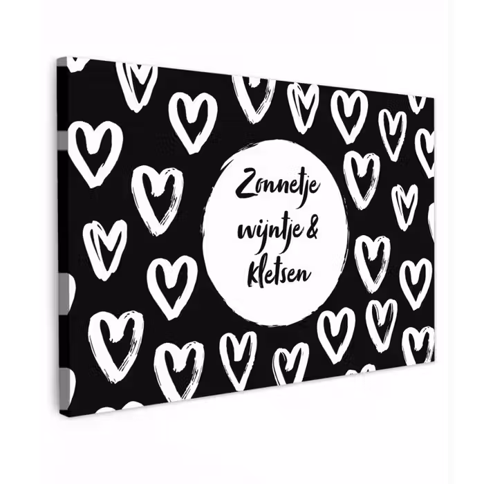 Tekst - Zonnetje, wijntje & kletsen - Quotes - Wijn - Tuin Tuinposter op houten frame 2 cm dik klein -3d