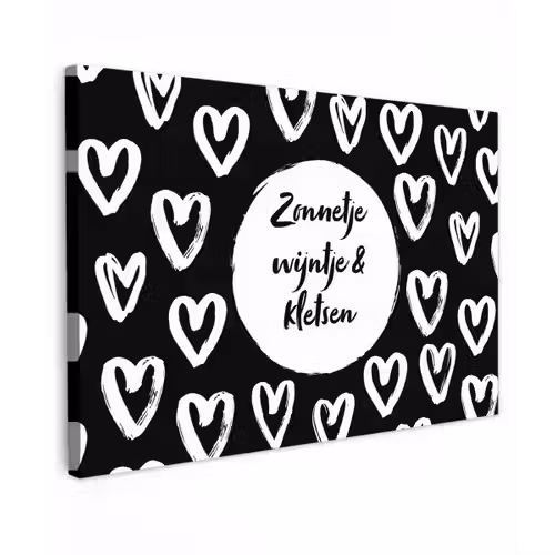Tekst - Zonnetje, wijntje & kletsen - Quotes - Wijn - Tuin Tuinposter op houten frame 2 cm dik klein -3d