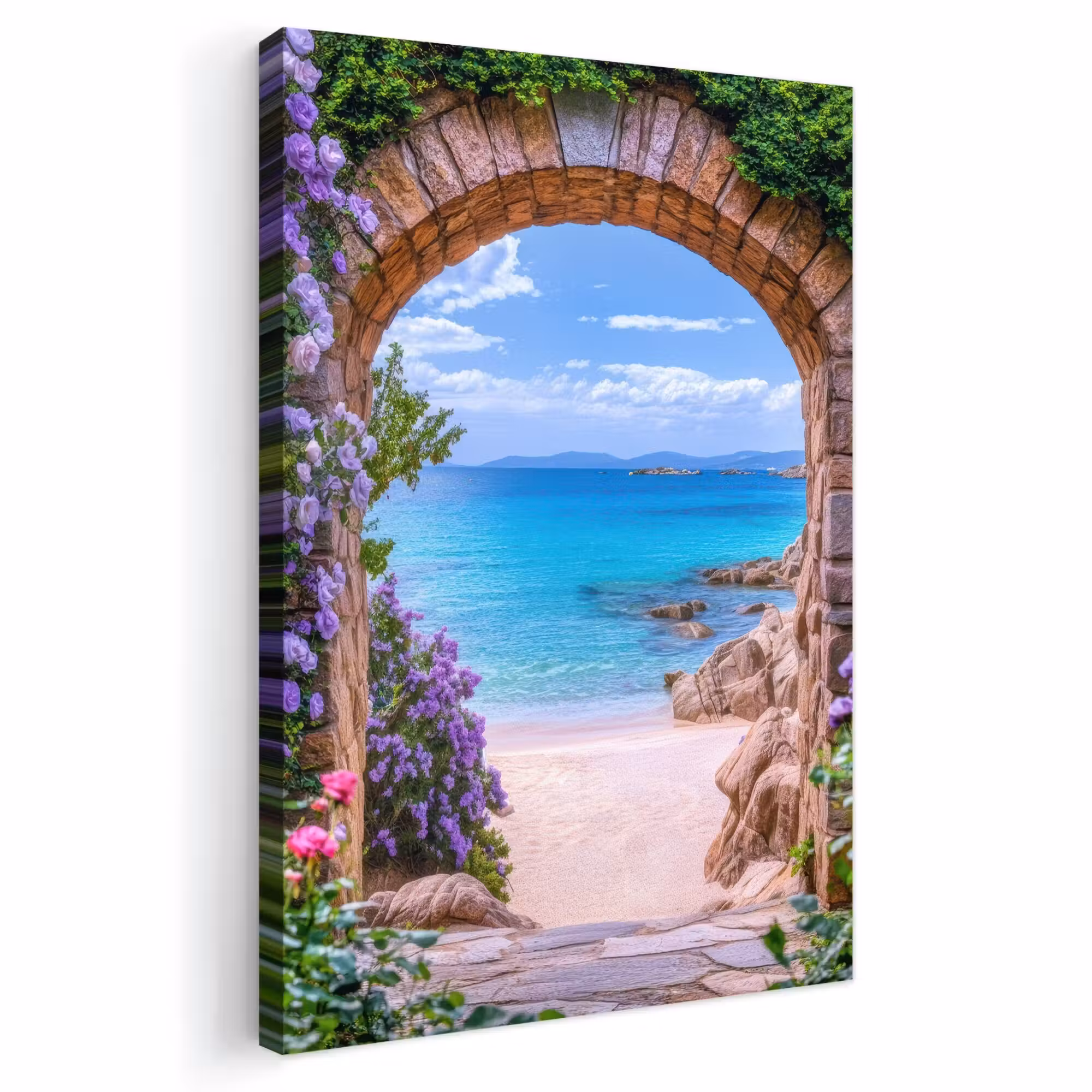 Outdoor Canvas Print - View - Port - Sea - Beach - Rocks