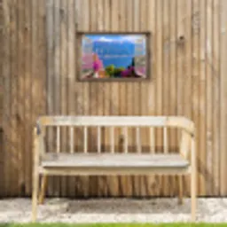 Doorkijk - Berg - Landschap - Uitzicht - Meer Tuinposter op houten frame 2 cm dik klein -sfeer4