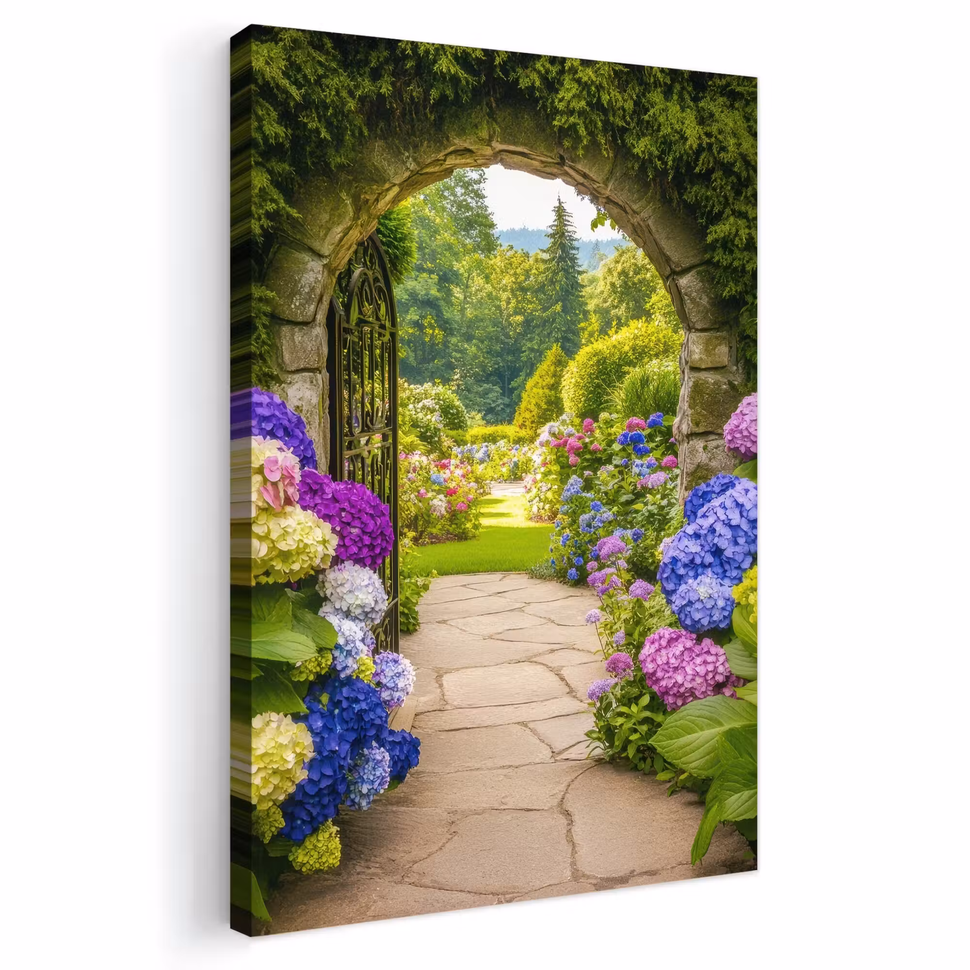Outdoor Canvas Print - Vista - Gateway - Hydrangea - Flower garden