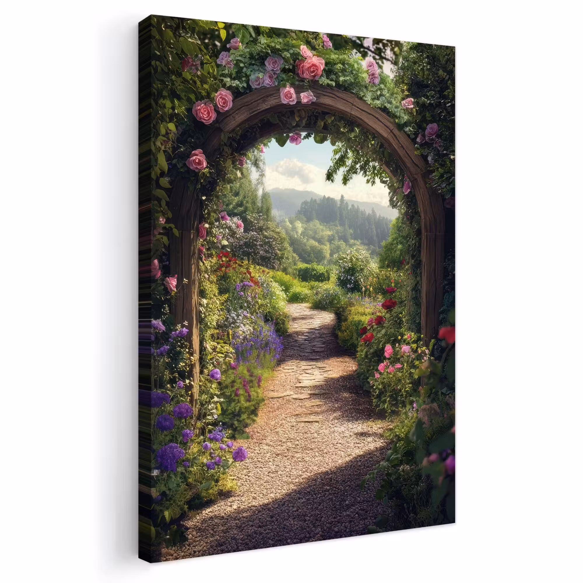 Outdoor Canvas Print - Vista - Landscape - Flowers - Rose arch - Nature