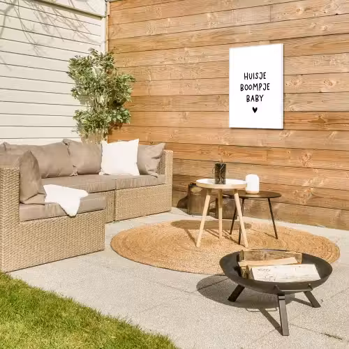 Huisje boompje baby - Spreuken - Quotes Tuinposter op houten frame 2 cm dik klein -sfeer2