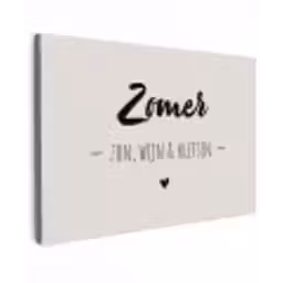 Wijn - Zomer zon, wijn & kletsen - Quotes - Tekst Tuinposter op houten frame 2 cm dik klein -3d