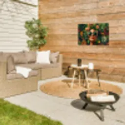 Vrouw - Panterprint - Jungle - Natuur - Luxe Tuinposter op houten frame 2 cm dik klein -sfeer2