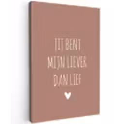 Jij bent mijn liever dan lief - Spreuken - Quotes Tuinposter op houten frame 2 cm dik klein -3d