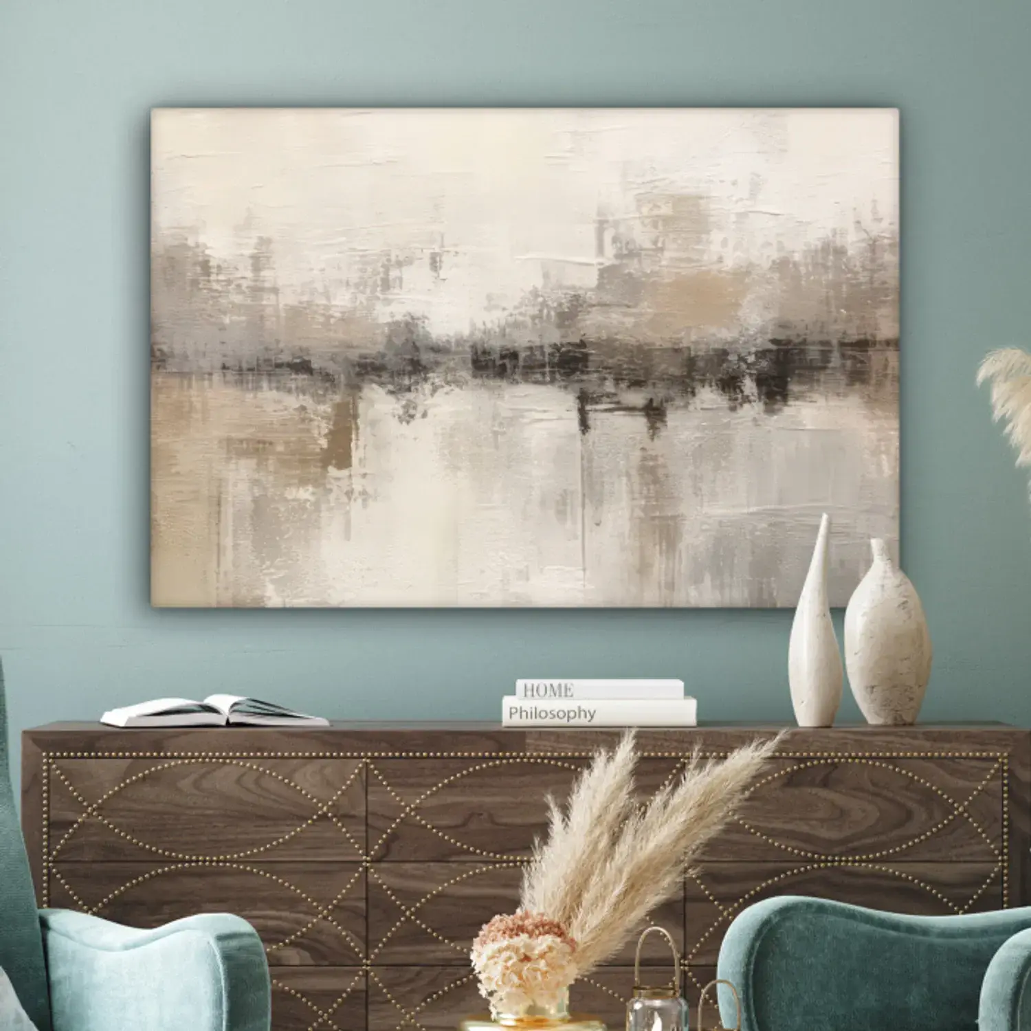 Canvas painting - Modern art - Abstract - Beige