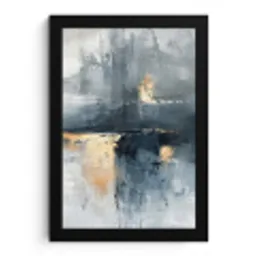 Kunst - Grijs - Goud - Abstract fotolijst zwart zonder passe partout klein -3d