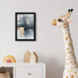 Kunst - Grijs - Goud - Abstract fotolijst zwart zonder passe partout klein -usfeer4_kinderkamer