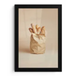 Baguette - Brood - Stokbrood - Beige fotolijst zwart zonder passe partout klein -3d
