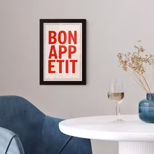 Blokletters - Rood - Kartelrand fotolijst zwart zonder passe partout klein -sfeer4