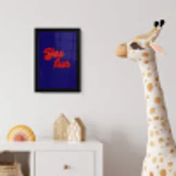 Blauw - Rood - Yes fun - 3D fotolijst zwart zonder passe partout klein -usfeer4_kinderkamer